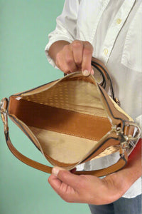 Daisy Half-Moon Rattan Crossbody - Natural