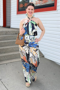 Palazzo Pants - Blue Botanical