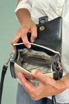 Evangeline Flapover Crossbody - Black