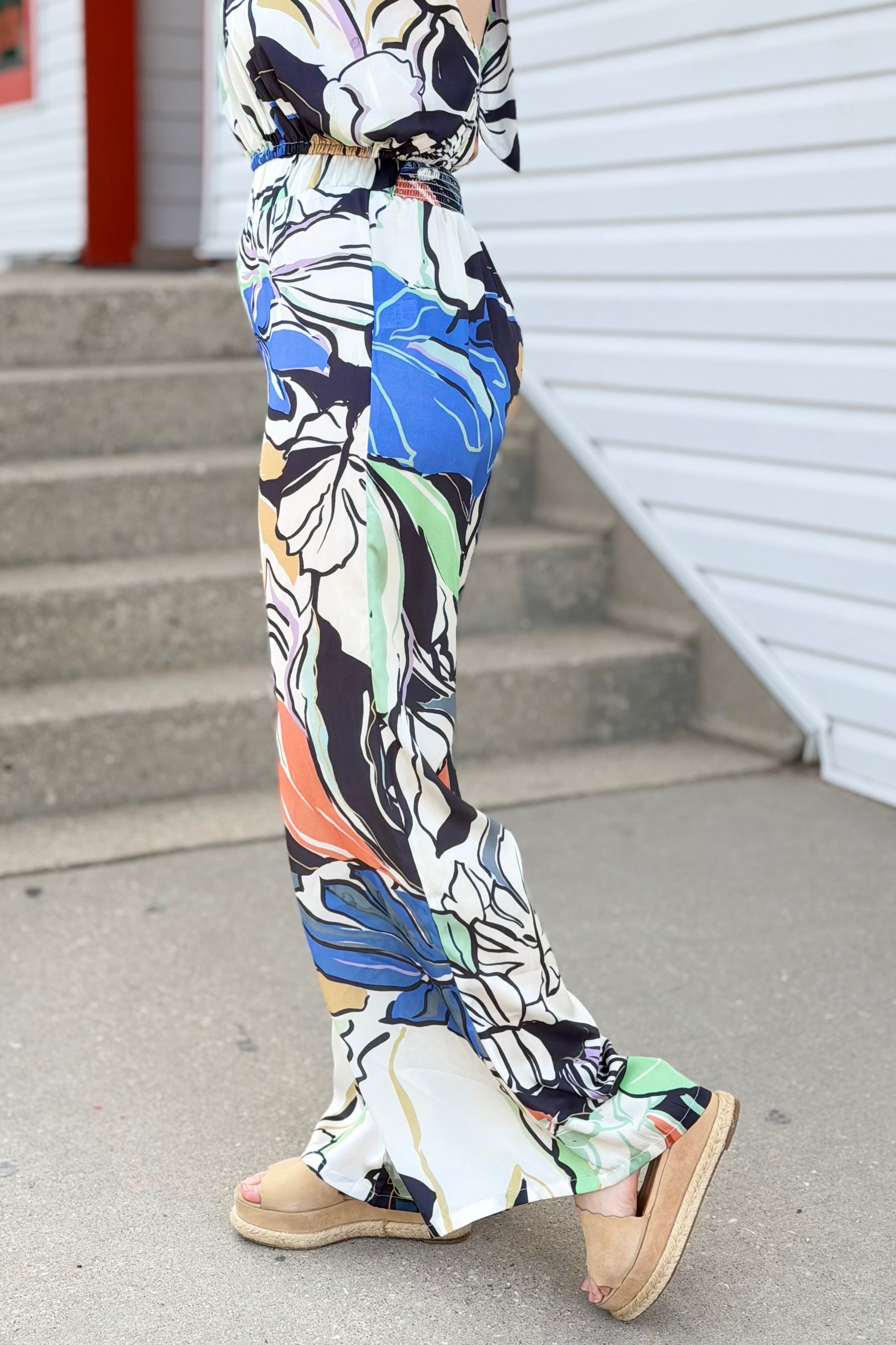 Palazzo Pants - Blue Botanical