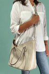 Stitch Detail Shoulder & Tote Set Bag - Gray
