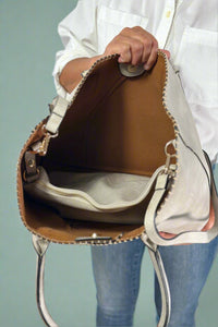 Stitch Detail Shoulder & Tote Set Bag - Gray