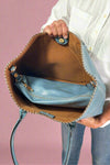 Stitch Detail Shoulder & Tote Set Bag - Blue