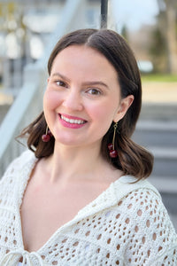 Double Cherry Drop Earrings