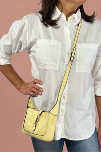 Stelliana Metal Lock Crossbody - Pale Yellow