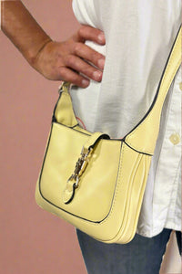 Stelliana Metal Lock Crossbody - Pale Yellow