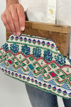 Celebration Beaded Clutch Bag Wooden Handle