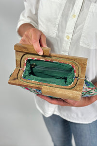 Celebration Beaded Clutch Bag Wooden Handle