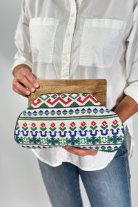 Celebration Beaded Clutch Bag Wooden Handle