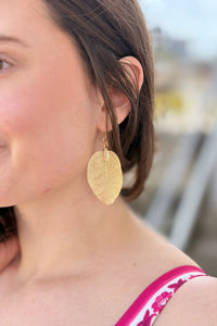Gold Natural Leaf Earrings