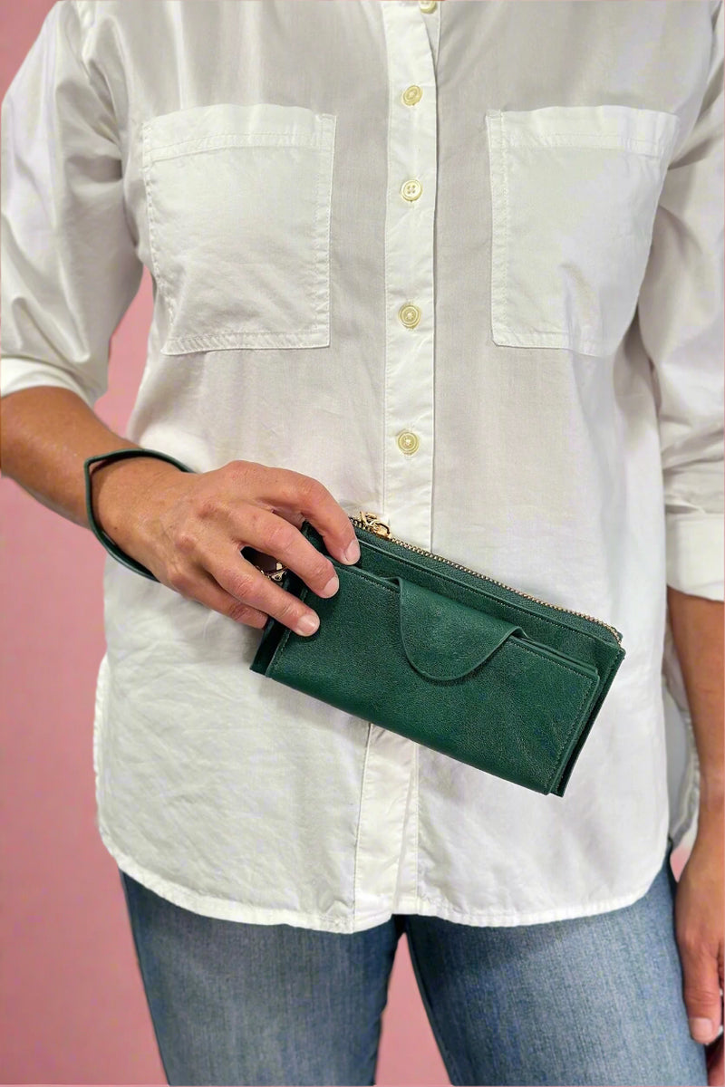 Kyla Snap Closure Wallet - Forest Green
