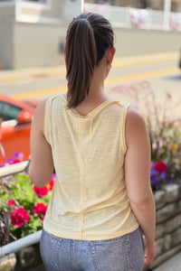 Raw Edge Detail Tank Top - Butter