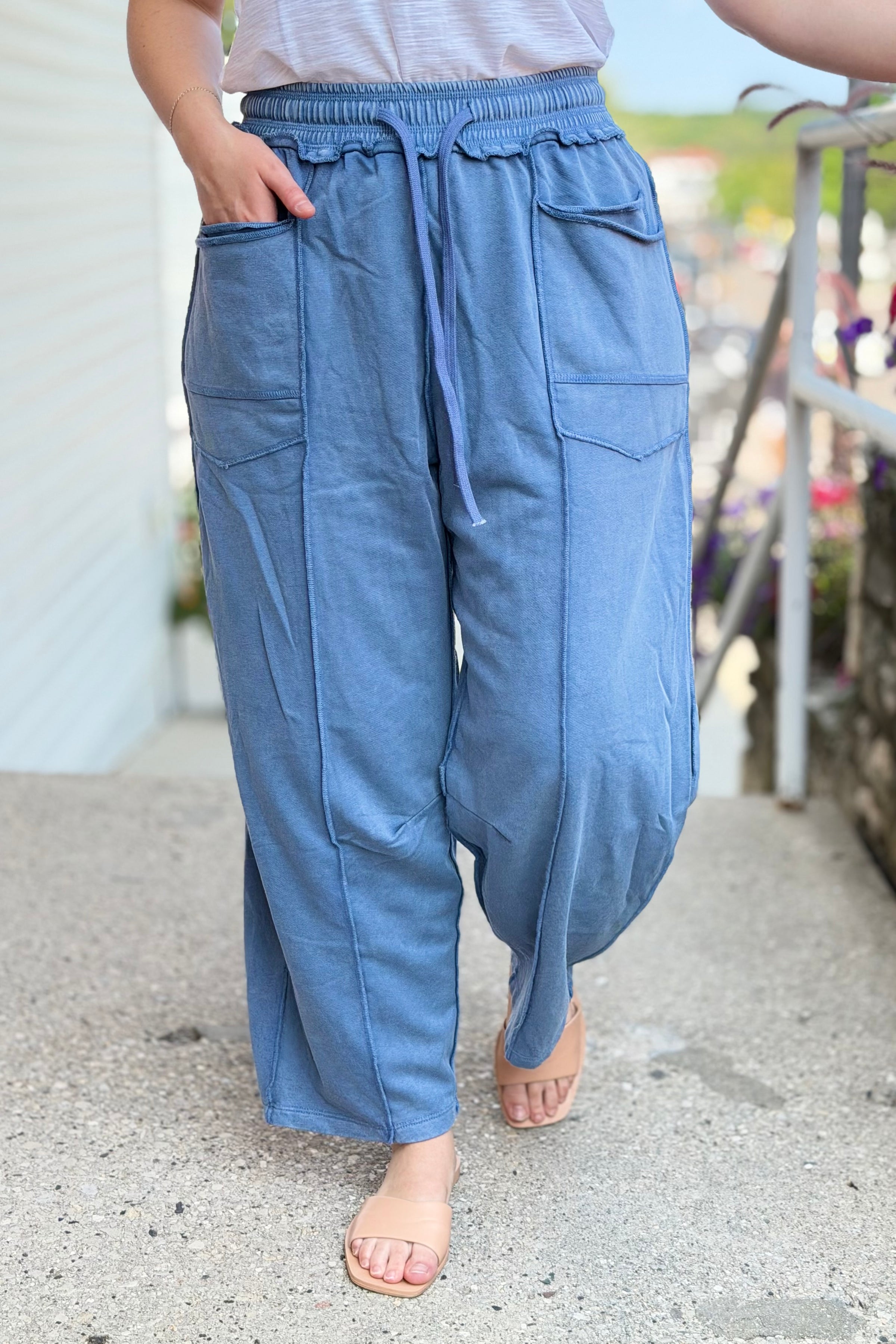 Mineral Wash Barrel Utility Pants - Midnight