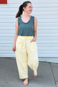 Mineral Wash Barrel Utility Pants - Cream