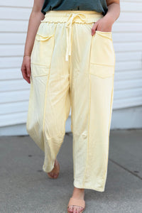 Mineral Wash Barrel Utility Pants - Cream