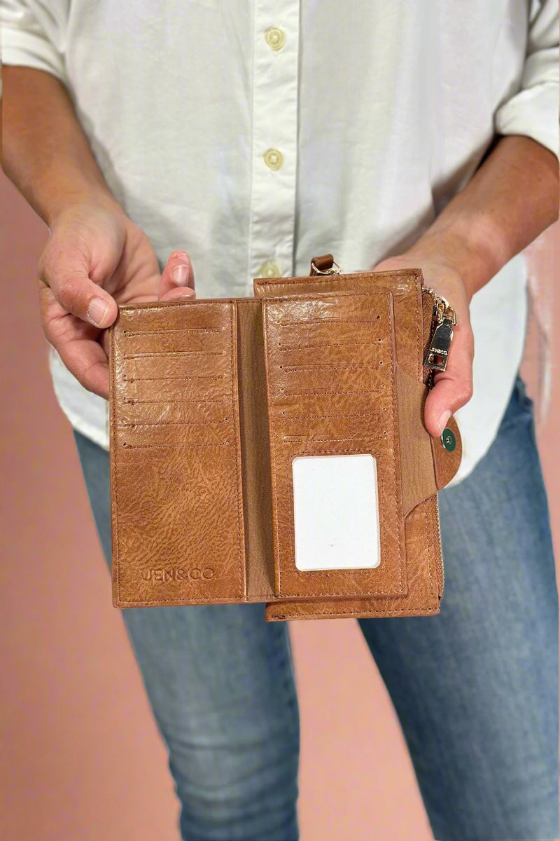 Kyla Snap Closure Wallet - Brown