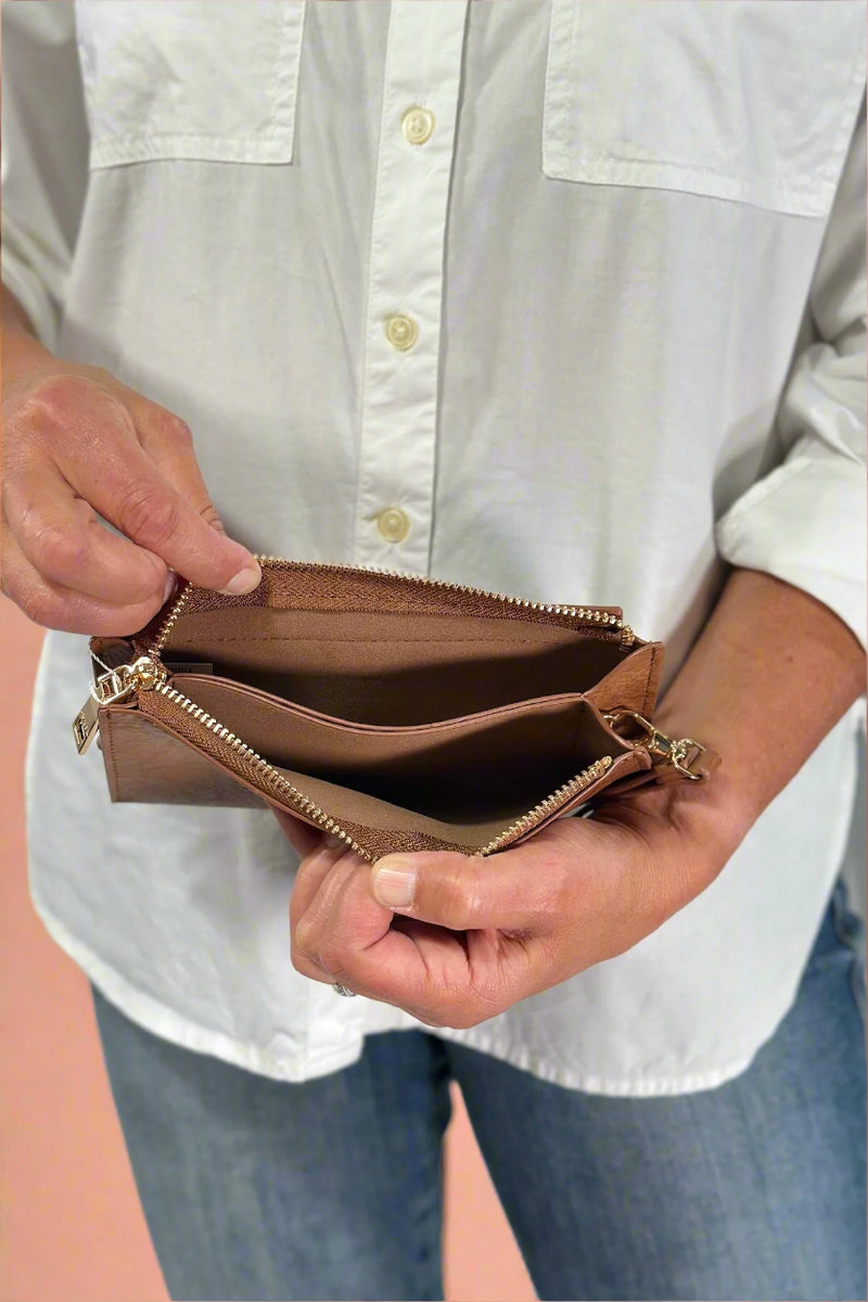 Kyla Snap Closure Wallet - Brown