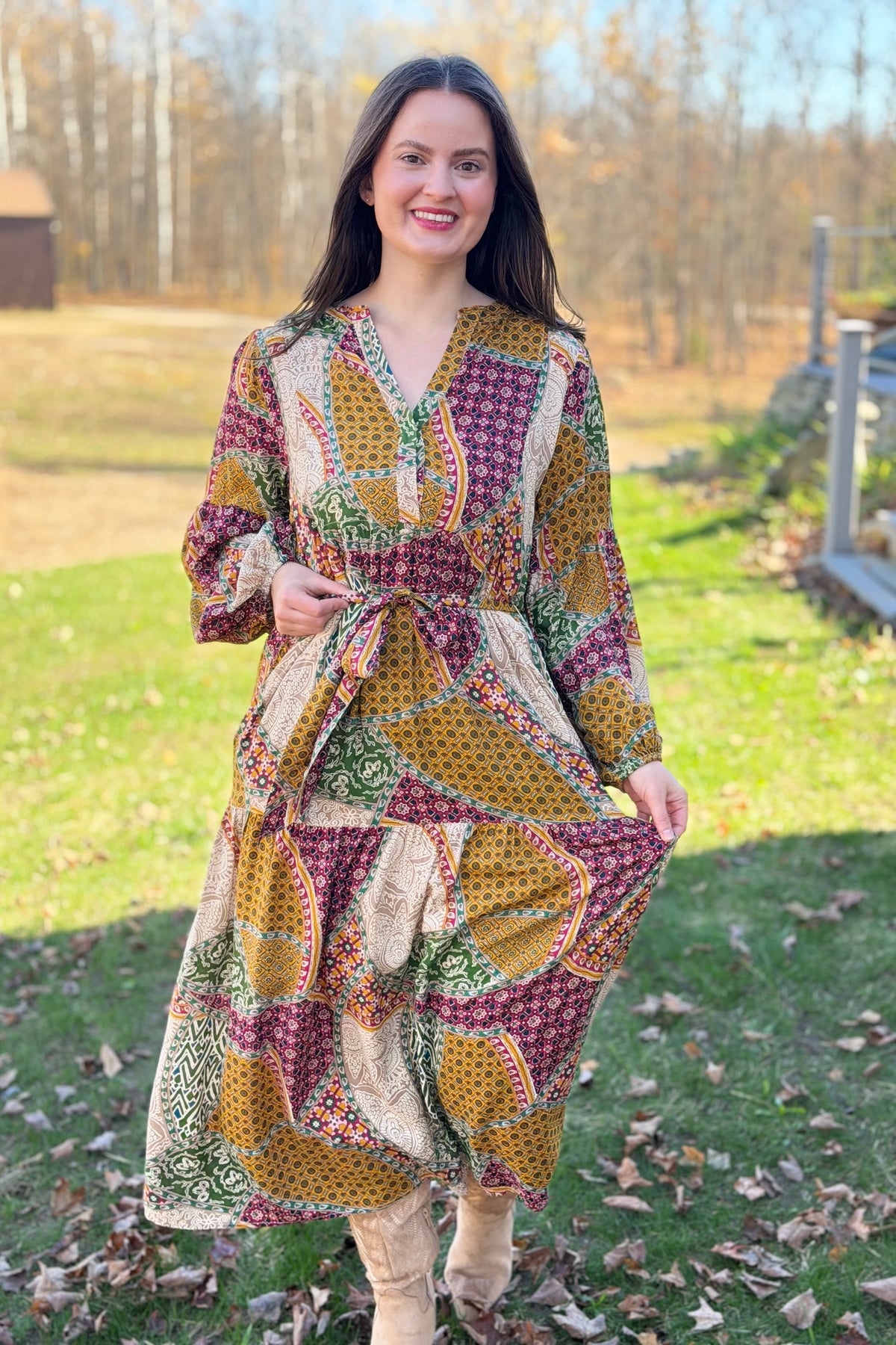 Fall Inspo Ember Dress - Taupe