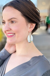 Mixed Medal Oval Earrings - Silver