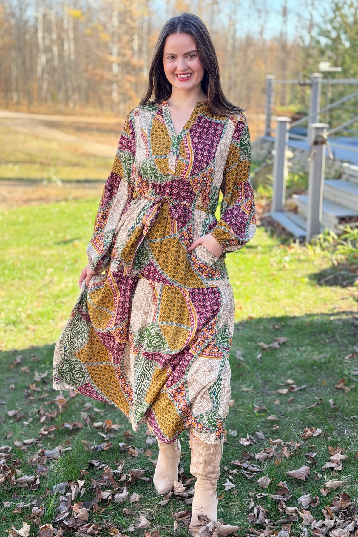 Fall Inspo Ember Dress - Taupe
