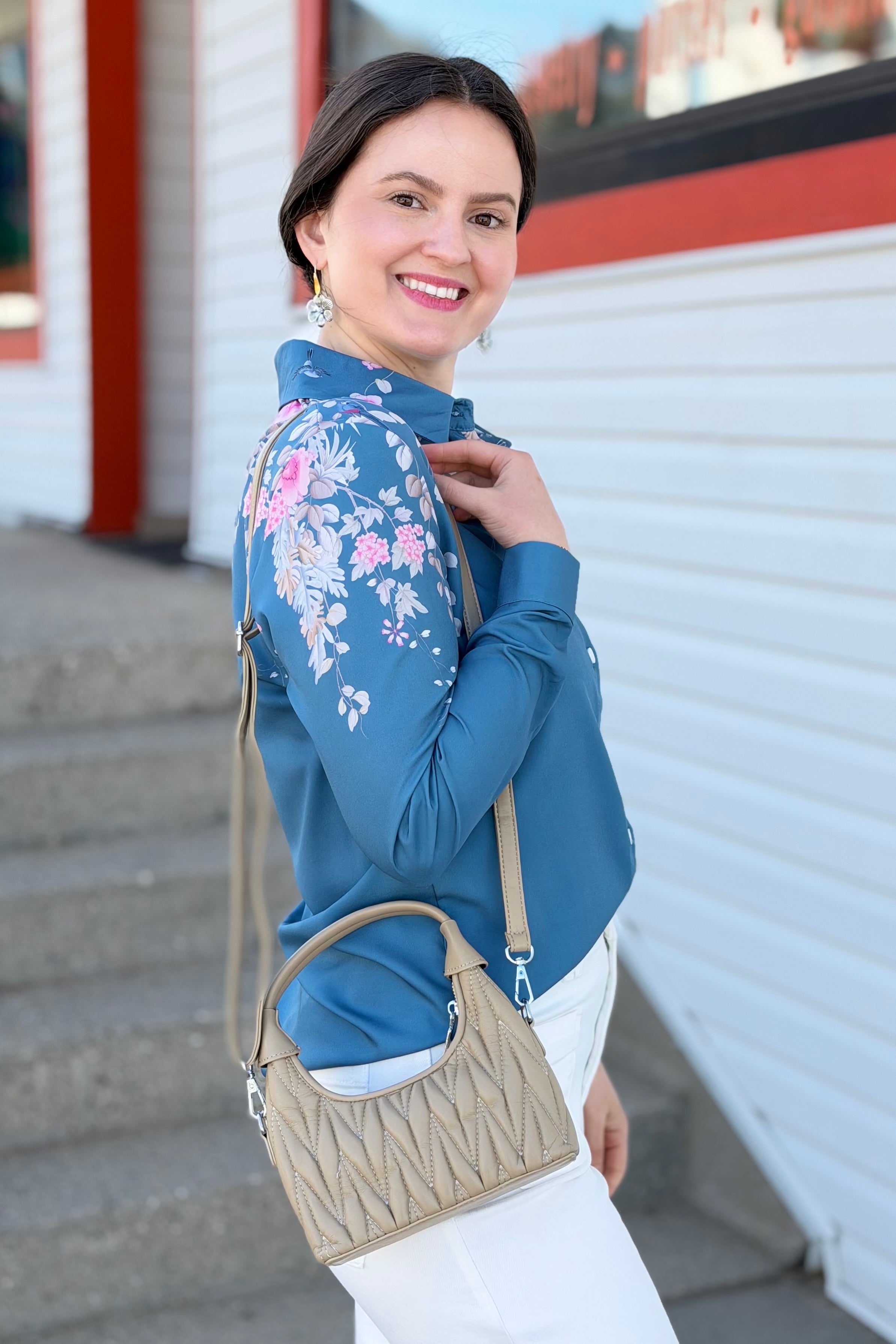 Printed Long Sleeve Loose Shirt