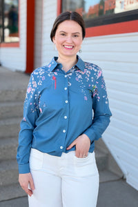 Printed Long Sleeve Loose Shirt