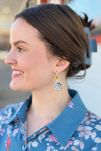 Mixed Metal Flower Earrings