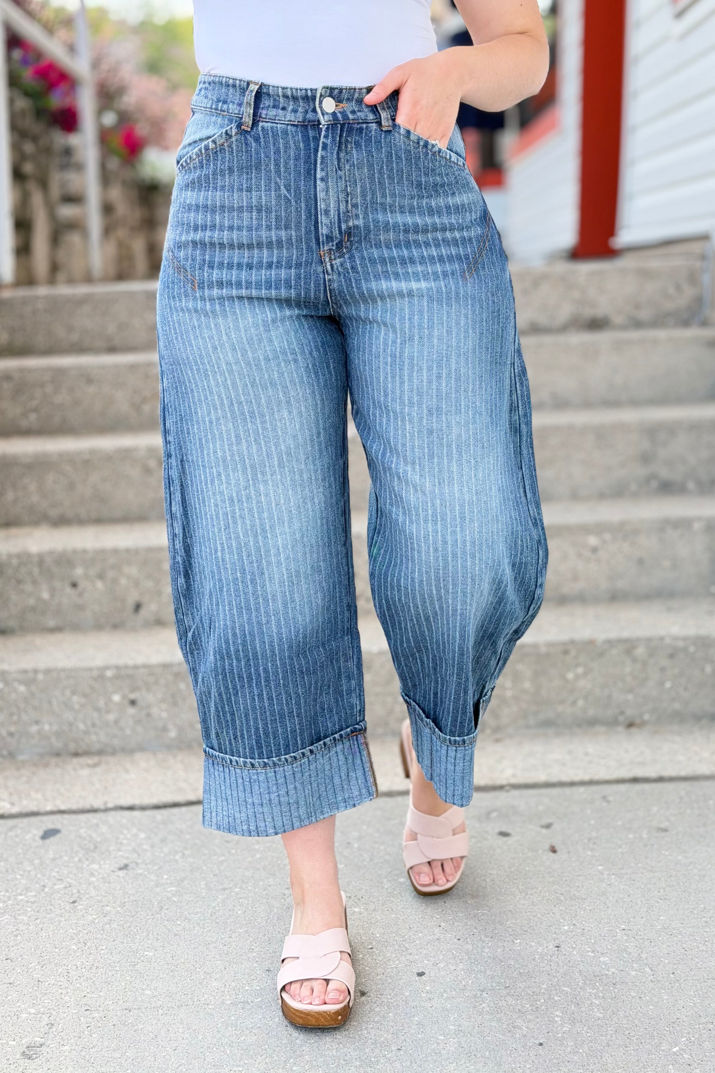 Barrel Carpenter Culottes Pants - Denim