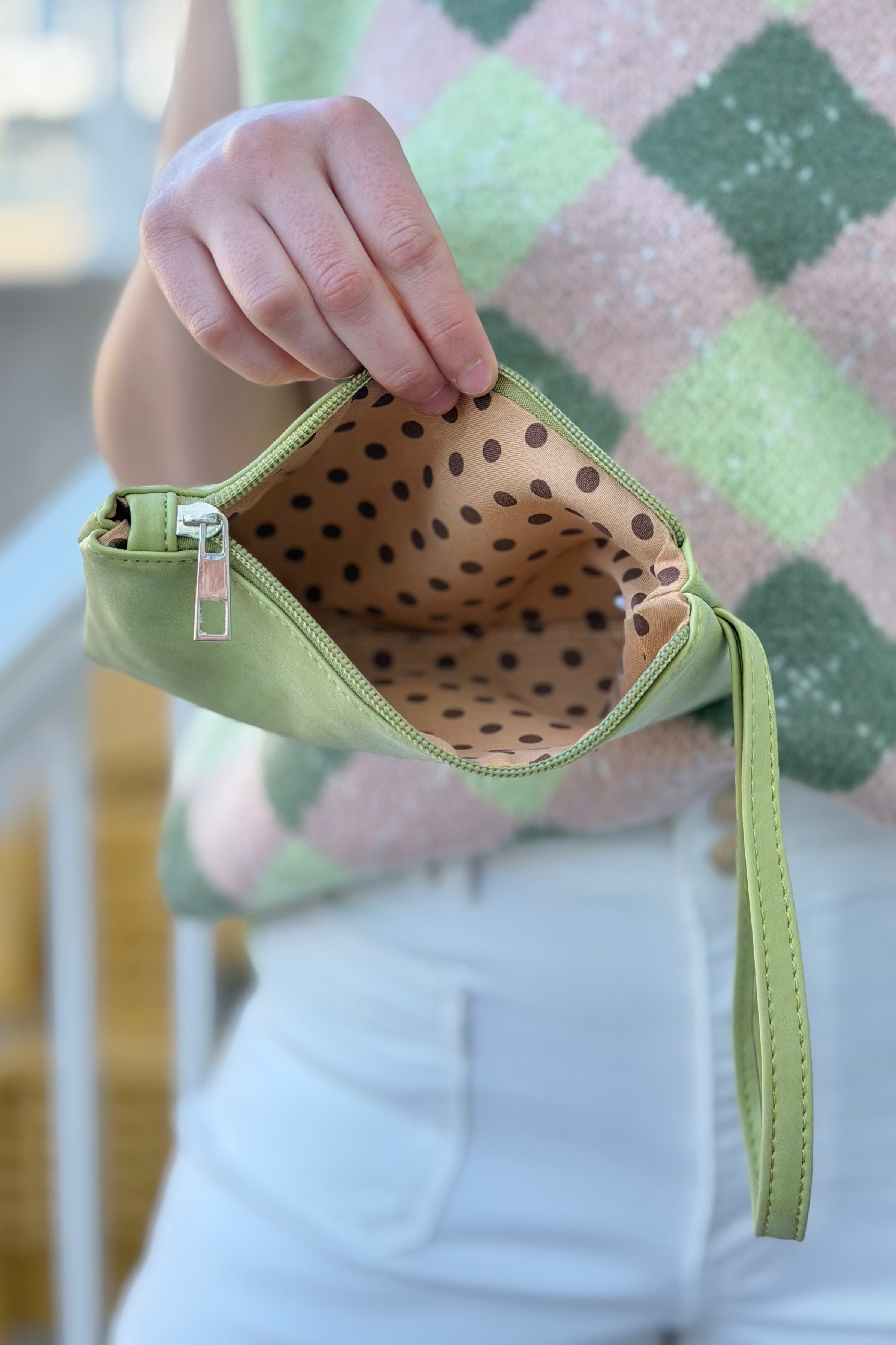 Vibrant Compact Wristlet - Olive