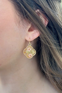 Pressed Flower Clover Earrings