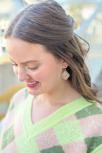 Pressed Flower Clover Earrings