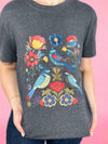 Nature Flowers & Birds Print Tee