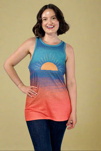Colorful Sunrise Crewneck Tank Top