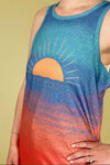 Colorful Sunrise Crewneck Tank Top