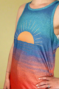 Colorful Sunrise Crewneck Tank Top