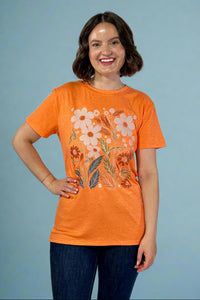 Botanical Floral Wildflower Tee - Orange