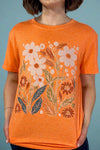 Botanical Floral Wildflower Tee - Orange