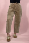 Washed Stretch Corduroy Pants - Khaki