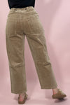 Washed Stretch Corduroy Pants - Khaki