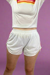 Rainbow Stripes Shorts - White