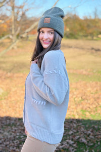 Stitch Detail Cardigan - Sand Beige