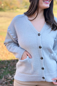 Stitch Detail Cardigan - Sand Beige
