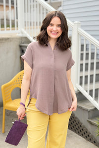 Essential Button Up Cotton Shirt - Mushroom
