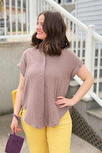 Essential Button Up Cotton Shirt - Mushroom