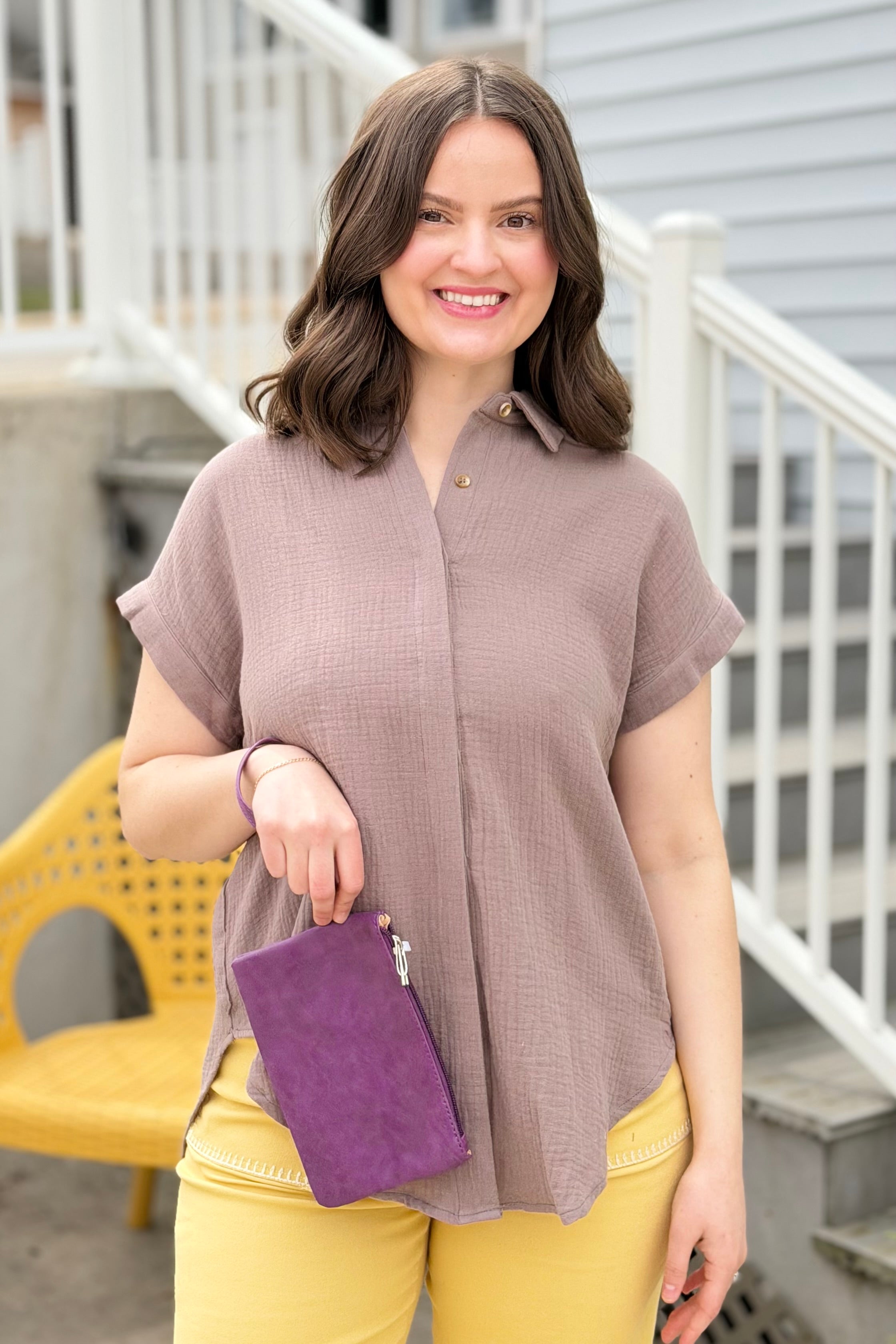 Vibrant Compact Wristlet - Purple