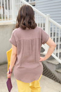 Essential Button Up Cotton Shirt - Mushroom