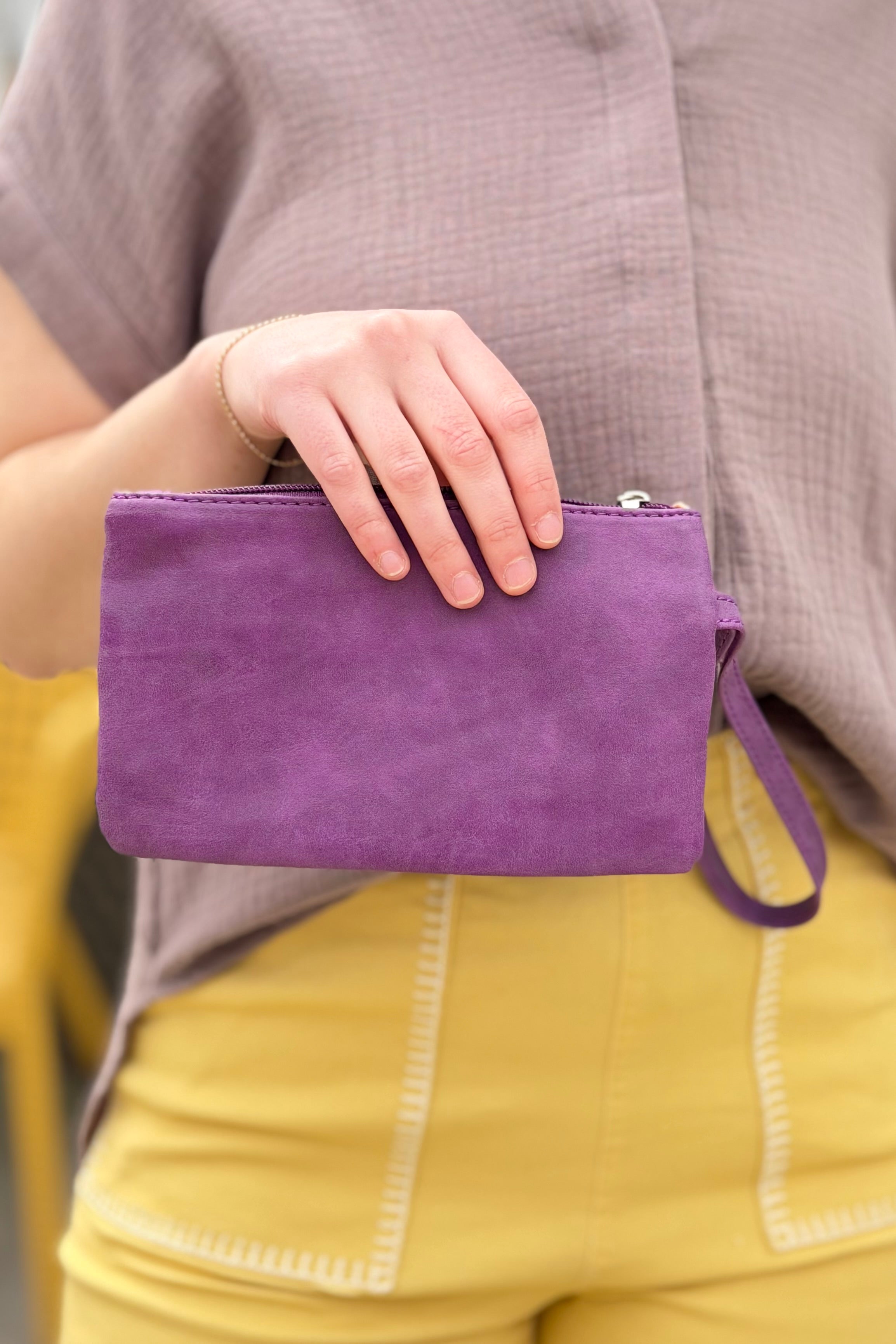 Vibrant Compact Wristlet - Purple