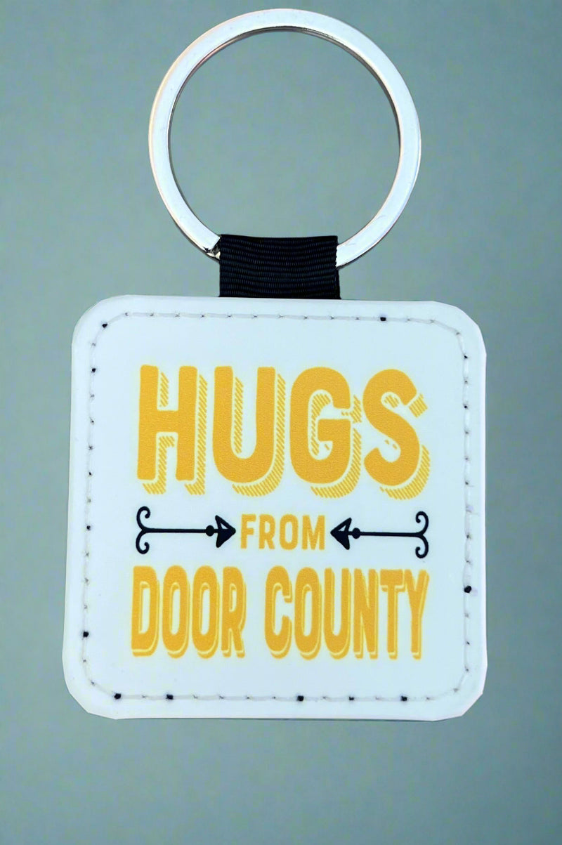 Hugs From Door County Keychain - Yellow