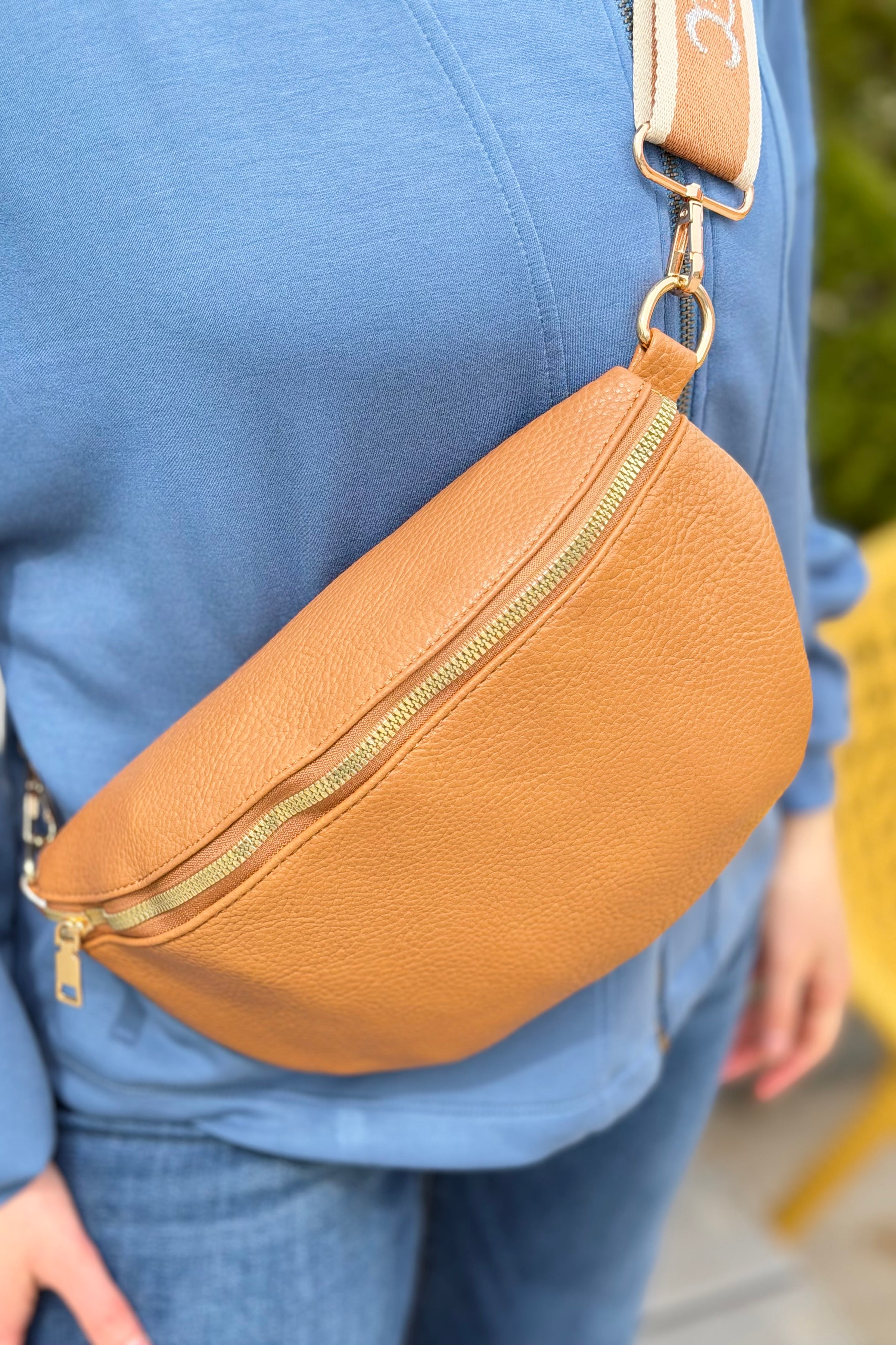 Vibrant Vegan Sling Bag - Camel