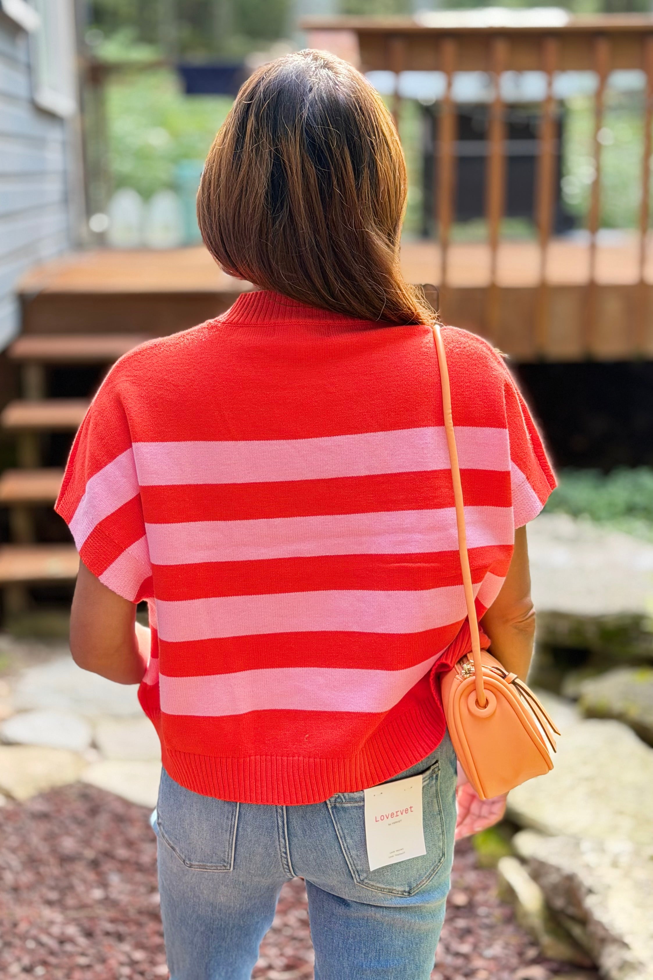 Stripe Sweater Vest - Red